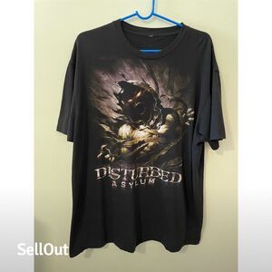 Disturbed Asylum Tour Men's XL Black Graphic T-Shirt Short Sleeve